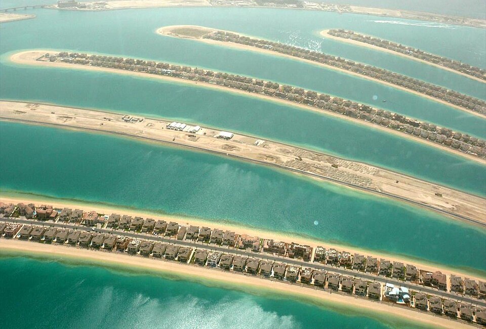 Aerial view of Palm Jumeirah fronds